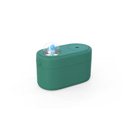 Green Rechargeable Mini Astronaut Air Ultrasonic Wellness Humidifier USB Desktop Cool Mist Ultrasonic Wellness Humidifier with 7-Color LED Night Light for Bedroom and Office