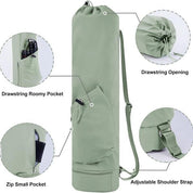Green Yoga Mat Bag Yoga Accessories Pilates Bag Fitness Bag Yoga Essentials Durable