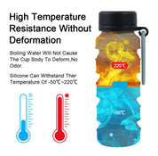 Grey and Black Collapsible Silicone Water Bottle - 510ml Portable Food-Grade Travel & Sports Drink Flask