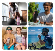 Grey and Black Collapsible Silicone Water Bottle - 510ml Portable Food-Grade Travel & Sports Drink Flask