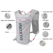 Grey-Blue 5L Ultra-Light Hydration Running Vest - Quick-Dry Trail Running & Marathon Backpack with Night Reflective Safety