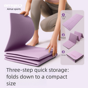 Grey Foldable Yoga Mat - Portable Thick Non-Slip Fitness Exercise Mat for Home Gym and Travel