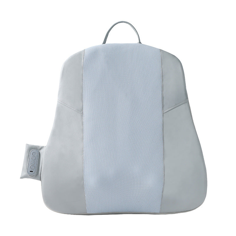 Grey Slim Wireless Shiatsu Back Massager Cushion - Rechargeable Heated Massage Pad for Full Back Relief