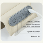 Grey Slim Wireless Shiatsu Back Therapeutic Massager Cushion - Rechargeable Heated Massage Pad for Full Back Relief