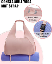 Gym Bag for Women with Shoe Compartment Yoga Mat Bag with Wet Pocket and Water Bottle Holder Weekender Bag with Strap