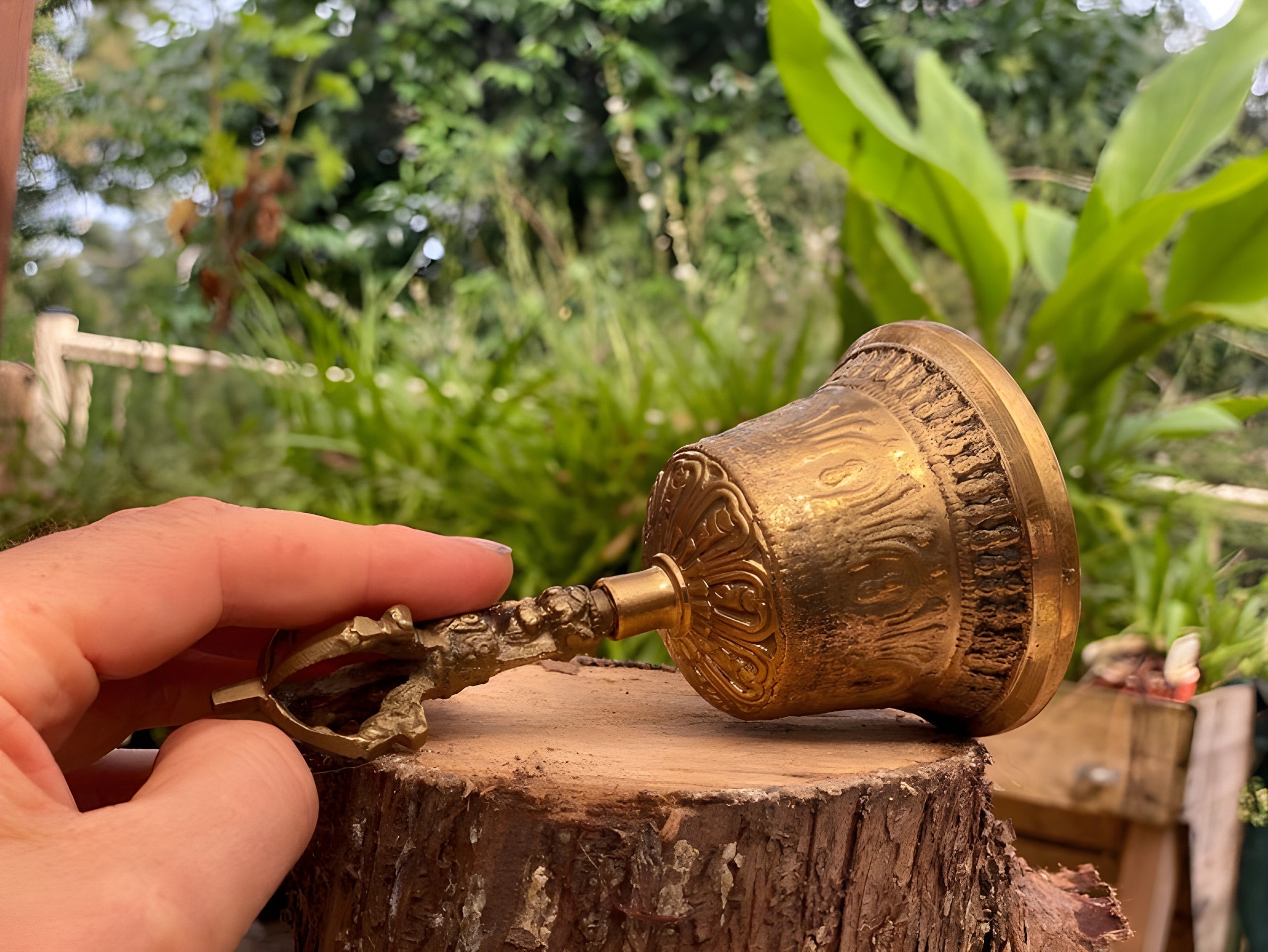 15cm tall brass ritual bell