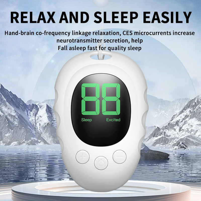 Handheld Microcurrent Premium Sleep Aid Device - USB Rechargeable Pulse Massager for Relaxation & Deep Sleep(black)