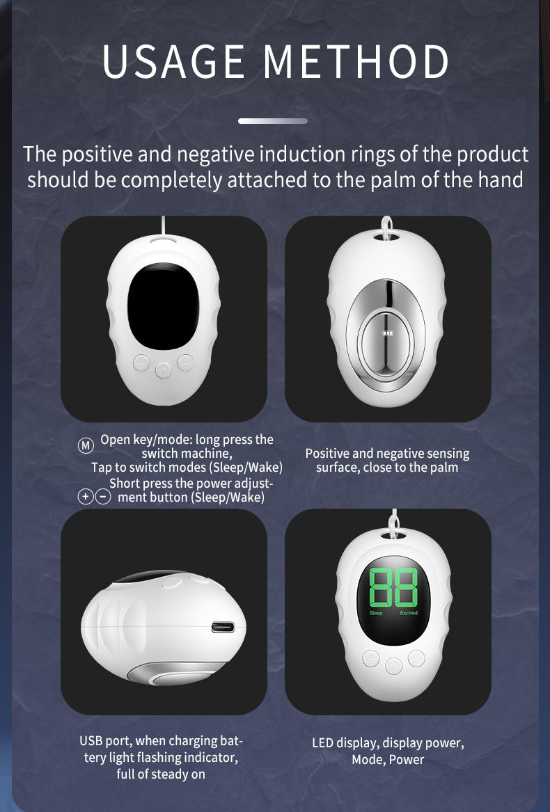 Handheld Microcurrent Premium Sleep Aid Device - USB Rechargeable Pulse Massager for Relaxation & Deep Sleep(green)