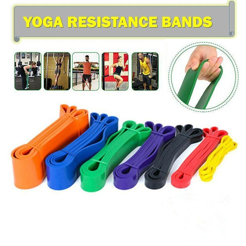 Heavy Duty Resistance Premium Yoga Band Loop Exercise Fitness Workout Band Gym Band - Blue 125-170 lbs (64mm*2080mm)