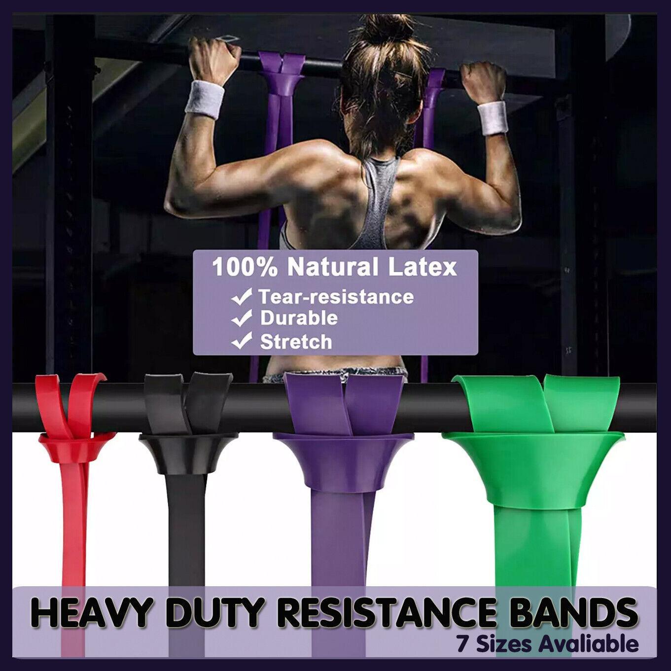 Heavy Duty Resistance Premium Yoga Band Loop Exercise Fitness Workout Band Gym Band - Blue 125-170 lbs (64mm*2080mm)