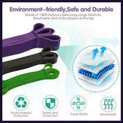 Heavy Duty Resistance Yoga Band Loop Exercise Fitness Workout Band Gym Band - Green 50-125 lbs (45mm*2080mm)