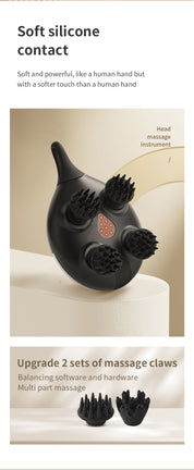 Intelligent 3D Electric Head & Scalp Massager - 7 Massage Techniques, IPX7 Waterproof, Rechargeable(black)