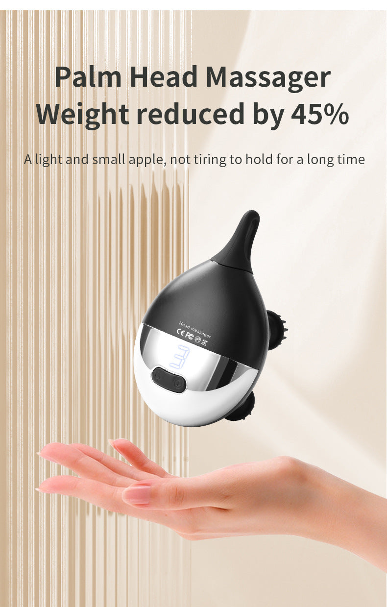 Intelligent 3D Electric Head & Scalp Therapeutic Massager - 7 Massage Techniques, IPX7 Waterproof, Rechargeable(Purple)