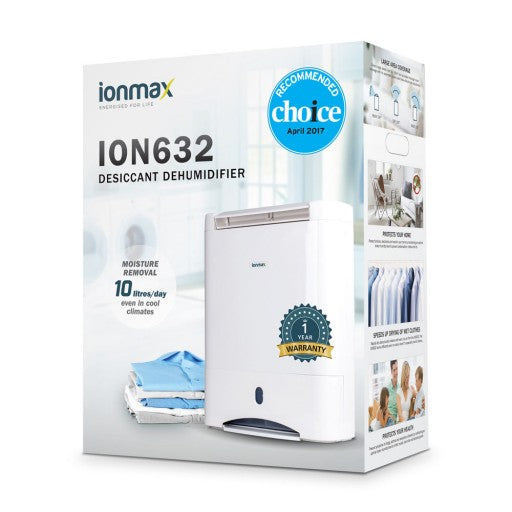 Ionmax ION632 10L/day Desiccant Dehumidifier CHOICE Recommended & Sensitive Choice Approved - Appliances > Aroma