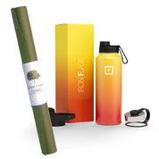 Jade Yoga Voyager Mat - Olive & Iron Flask Wide Mouth Bottle with Spout Lid Fire 32oz/950ml Bundle - Sports & Fitness >