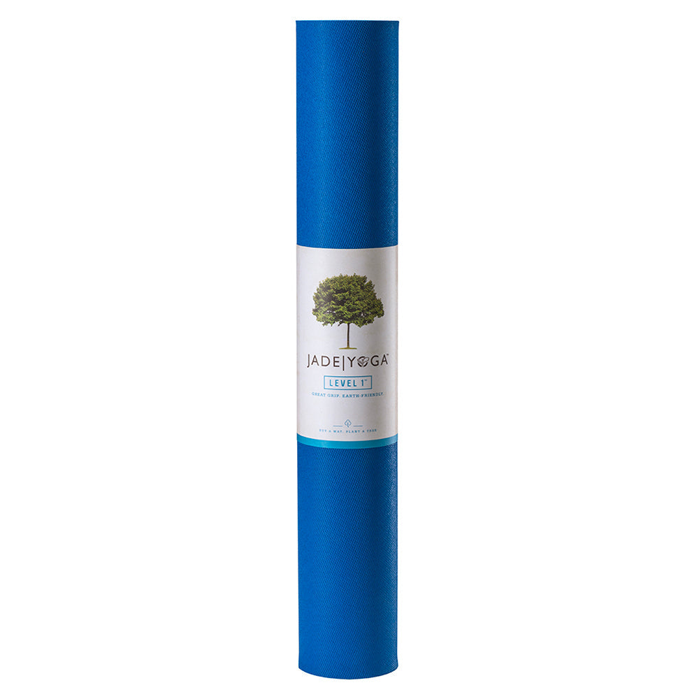 Jade Yoga Level One Mat - Classic Blue - Sports & Fitness > Exercise Gym & Fitness > Yoga & Pilates