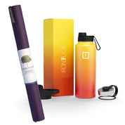 Jade Yoga Voyager Mat - Purple & Iron Flask Wide Mouth Bottle with Spout Lid Fire 32oz/950ml Bundle - Sports & Fitness