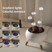 Jellyfish Smoke Ring Aroma Diffuser Humidifier, 7 Color Crack Night Light, Remote Control Timer Essential Oil Diffuser for Bedroom Desk
