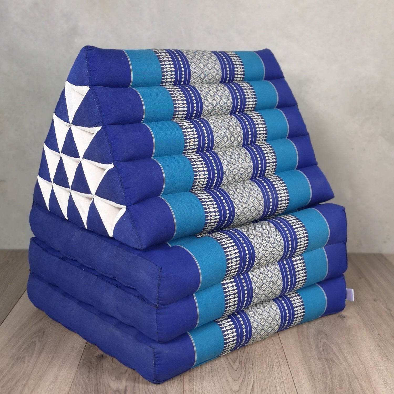 Jumbo Thai Triangle Pillow THREE FOLDS Navy - Home & Garden > Bedding > Pillows