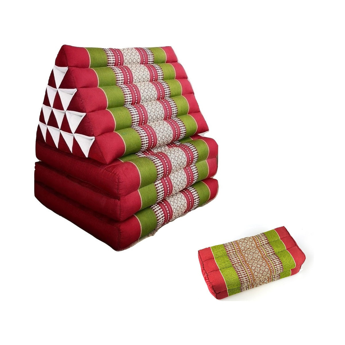 Jumbo Thai Triangle Pillow THREE FOLDS R-Gre + Arm/Leg Rest Block - Home & Garden > Bedding > Pillows