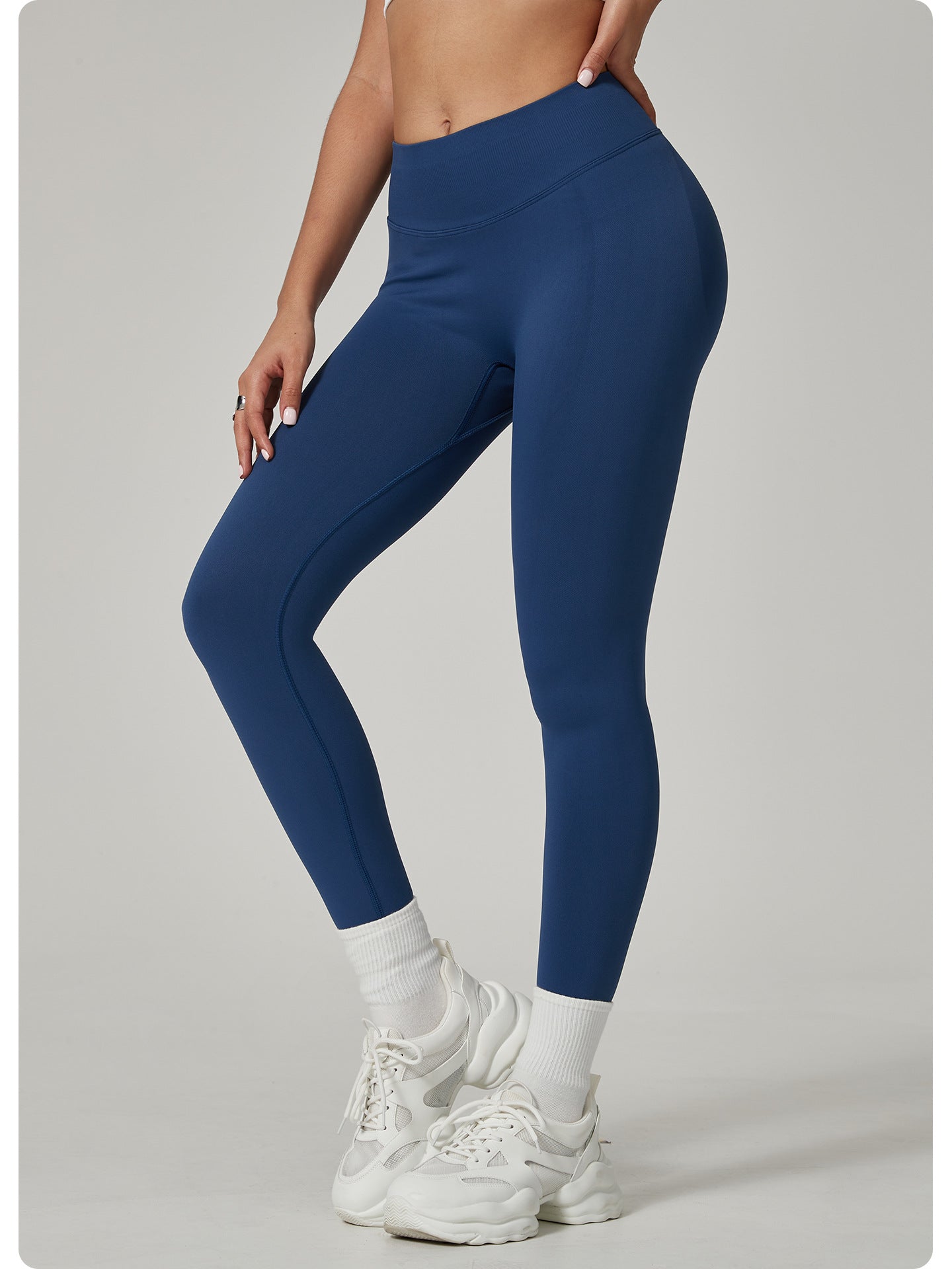 Khaki High-Waisted Butt Lift Yoga Pants for Women - Peach Hip Design Full-Length Leggings Workout and Fitness