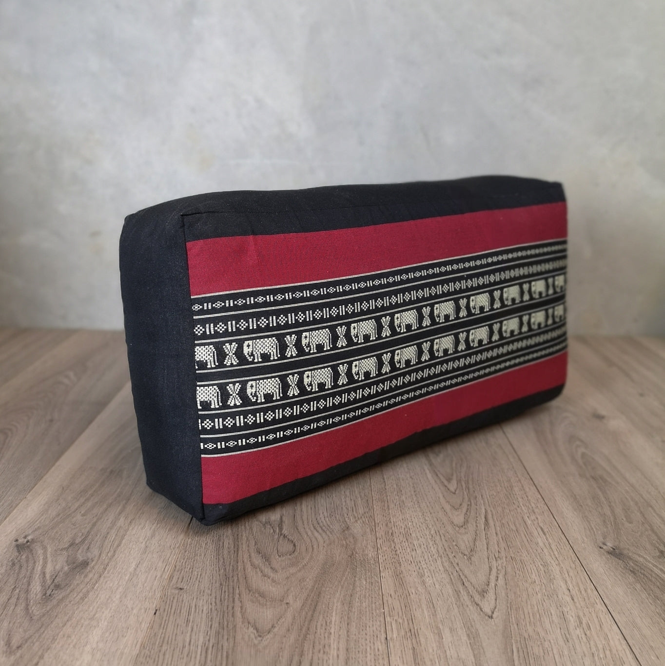 large rectangle meditation cushion black and red