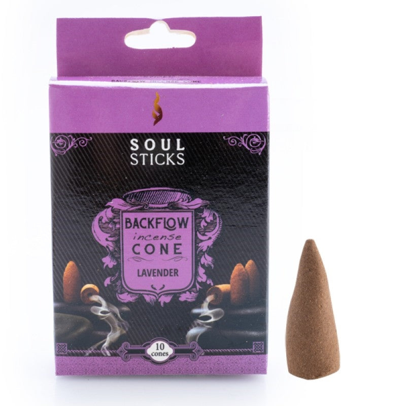 lavender incense cones in purple box