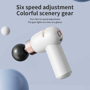 LC-005-Pink Portable Mini Massage Gun - Quiet Muscle Therapeutic Massager with 6 Speeds