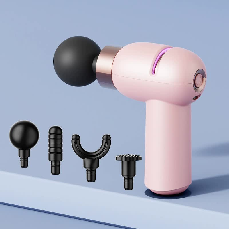 LC-005-Pink Portable Mini Massage Gun - Quiet Muscle Therapeutic Massager with 6 Speeds