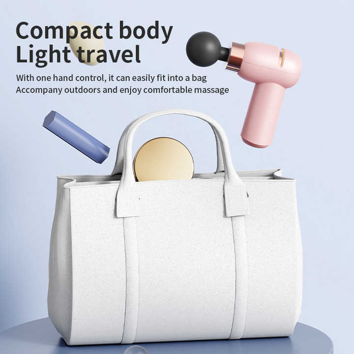 LC-005-Pink Portable Mini Massage Gun - Quiet Muscle Therapeutic Massager with 6 Speeds