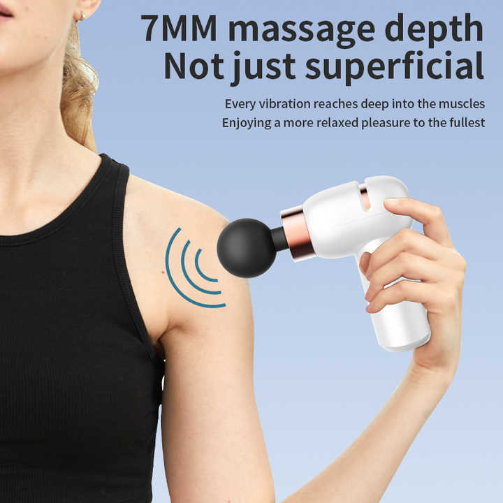 LC-005-Purple Portable Mini Massage Gun - Quiet Muscle Therapeutic Massager with 6 Speeds