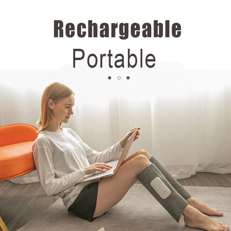 Leg Therapeutic Massager Heated Air Compression Foot Massage Calf Circulation Muscles Relax