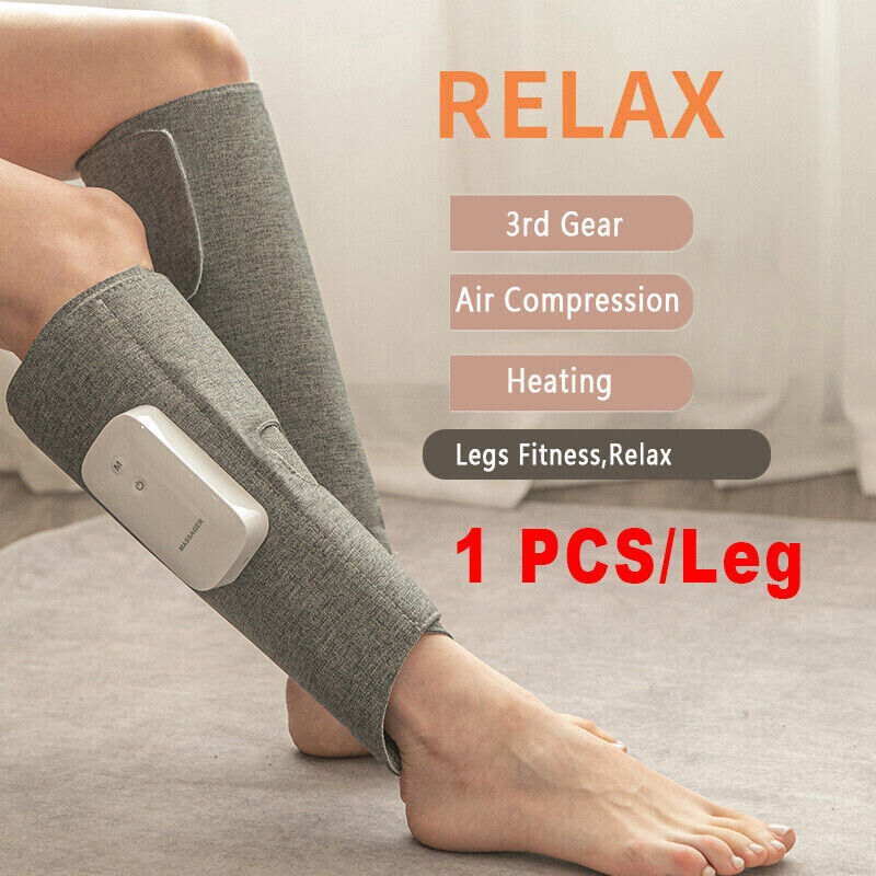 Leg Therapeutic Massager Heated Air Compression Foot Massage Calf Circulation Muscles Relax
