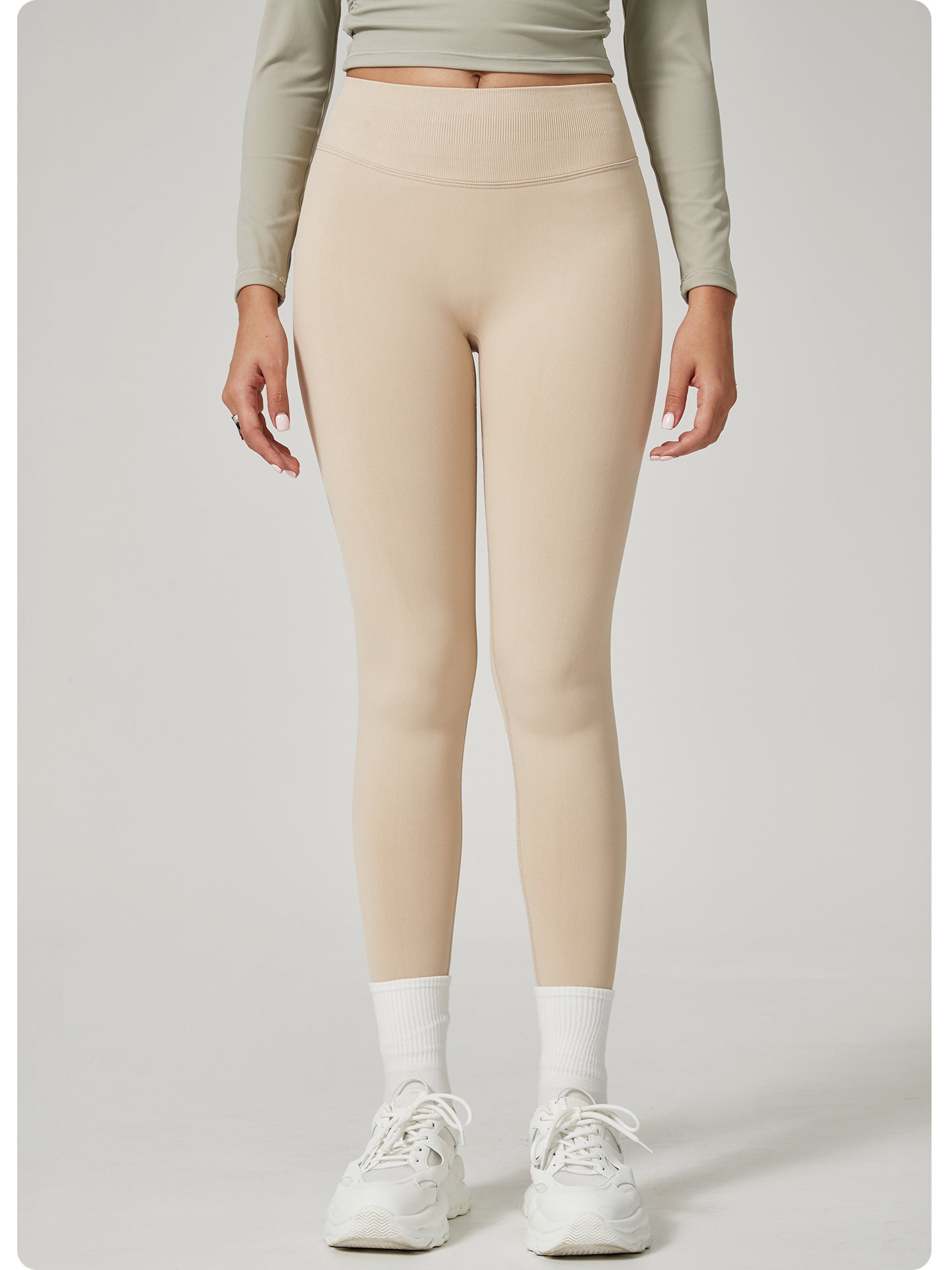 Light Blue High-Waisted Butt Lift Yoga Pants for Women - Peach Hip Design Full-Length Leggings Workout and Fitness