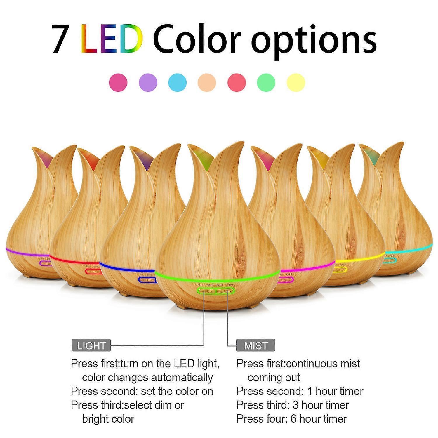Light Wood Aroma Humidifier, Ultrasonic Air Mist Diffuser