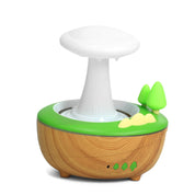 Light Woodgrain Raindrop Mushroom Premium Aromatherapy Diffuser - 280mL Ultrasonic Humidifier with Colorful Lights