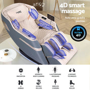 Livemor 4D Massage Chair Electric Recliner Home Therapeutic Massager Gray Sina