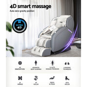 Livemor 4D Massage Chair Electric Recliner Home Therapeutic Massager Gary