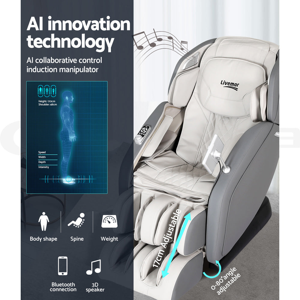 Livemor 4D Massage Chair Electric Recliner Home Therapeutic Massager Gary