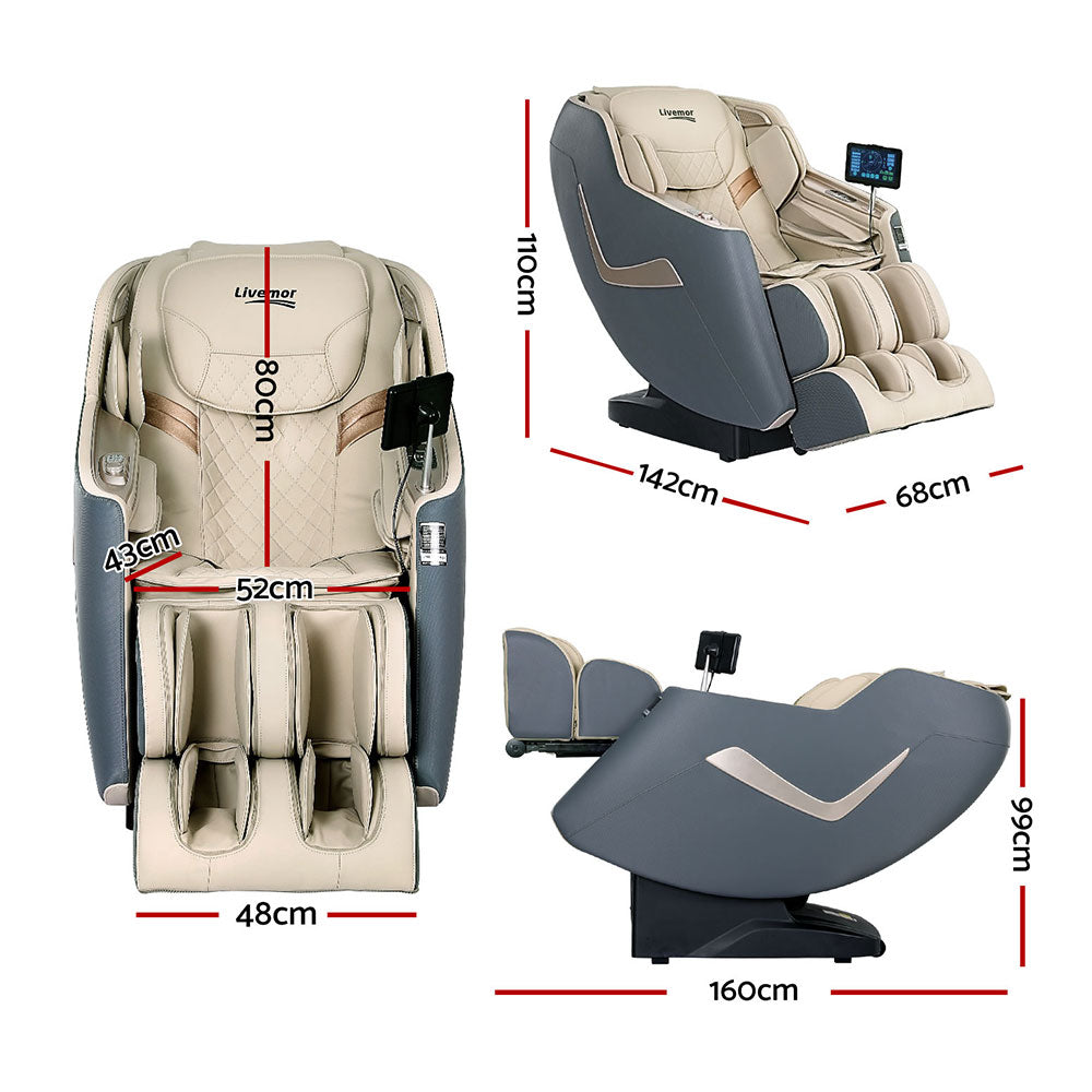 Livemor Massage Chair Electric Recliner Home Therapeutic Massager 3D Opal