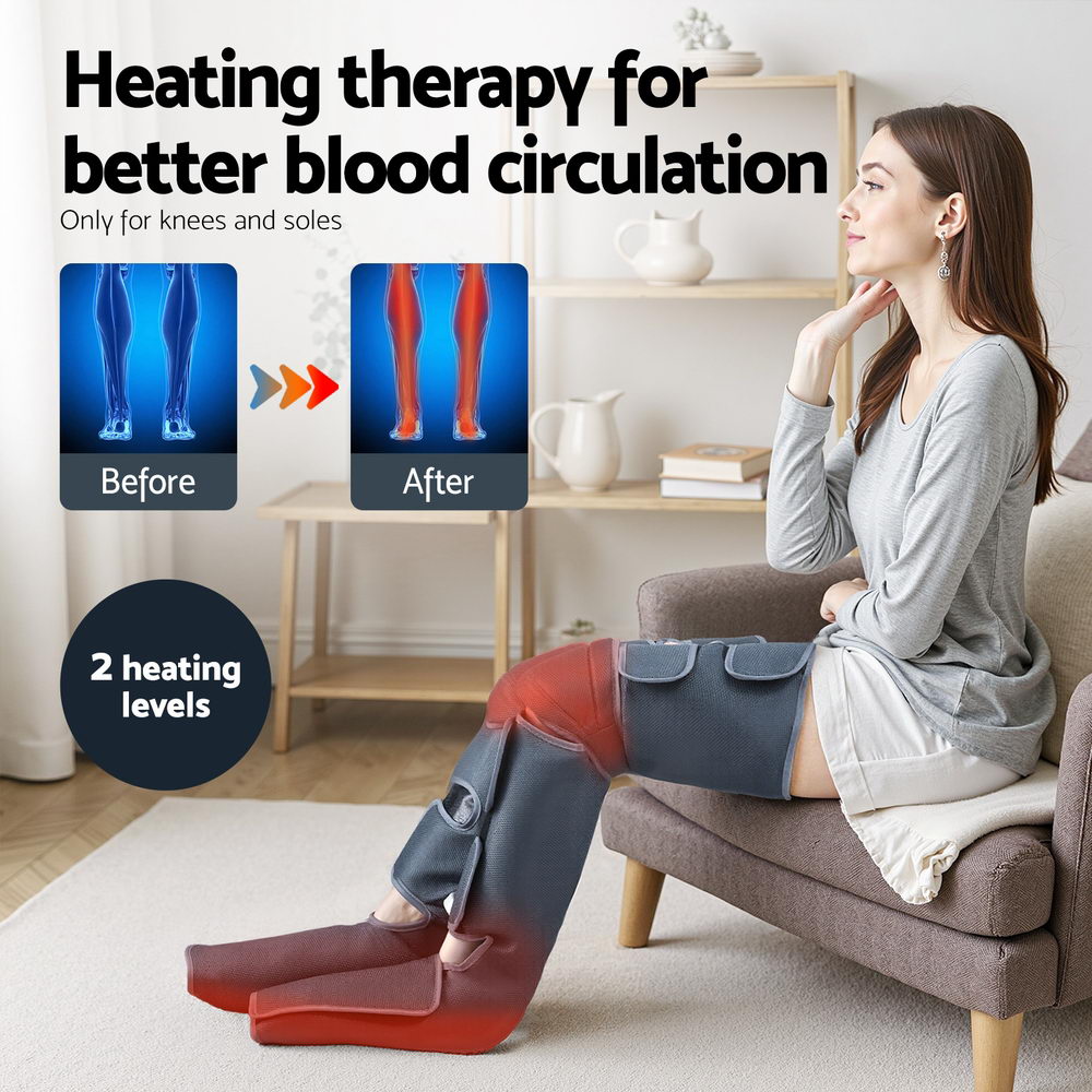 Livemor Therapeutic Foot Massager Leg Knee Massager with Air Compression 3 Massage Modes Heating