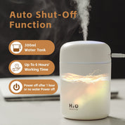 Living Today Mini LED Ultrasonic Humidifier 300ml