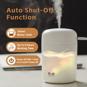 Living Today Mini LED Ultrasonic Ultrasonic Wellness Humidifier 300ml