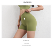 M Navy Blue Women's V-Back Scrunch Butt Premium Yoga Shorts - High-Waisted Seamless Workout Shorts