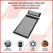 Massage Acupressure Yoga Mat With Pillow Sit Mats Cut Pain Stress Soreness - Sports & Fitness > Exercise Gym & Fitness