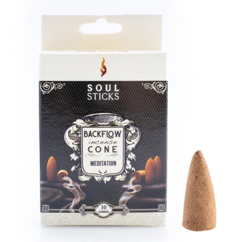 meditation backflow incense cones in white box