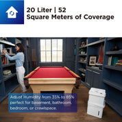 Midea Cube dehumidifier with smart wi-fi 12L tank for up to 20L per day dehumidification MDDM20 - Appliances > Aroma