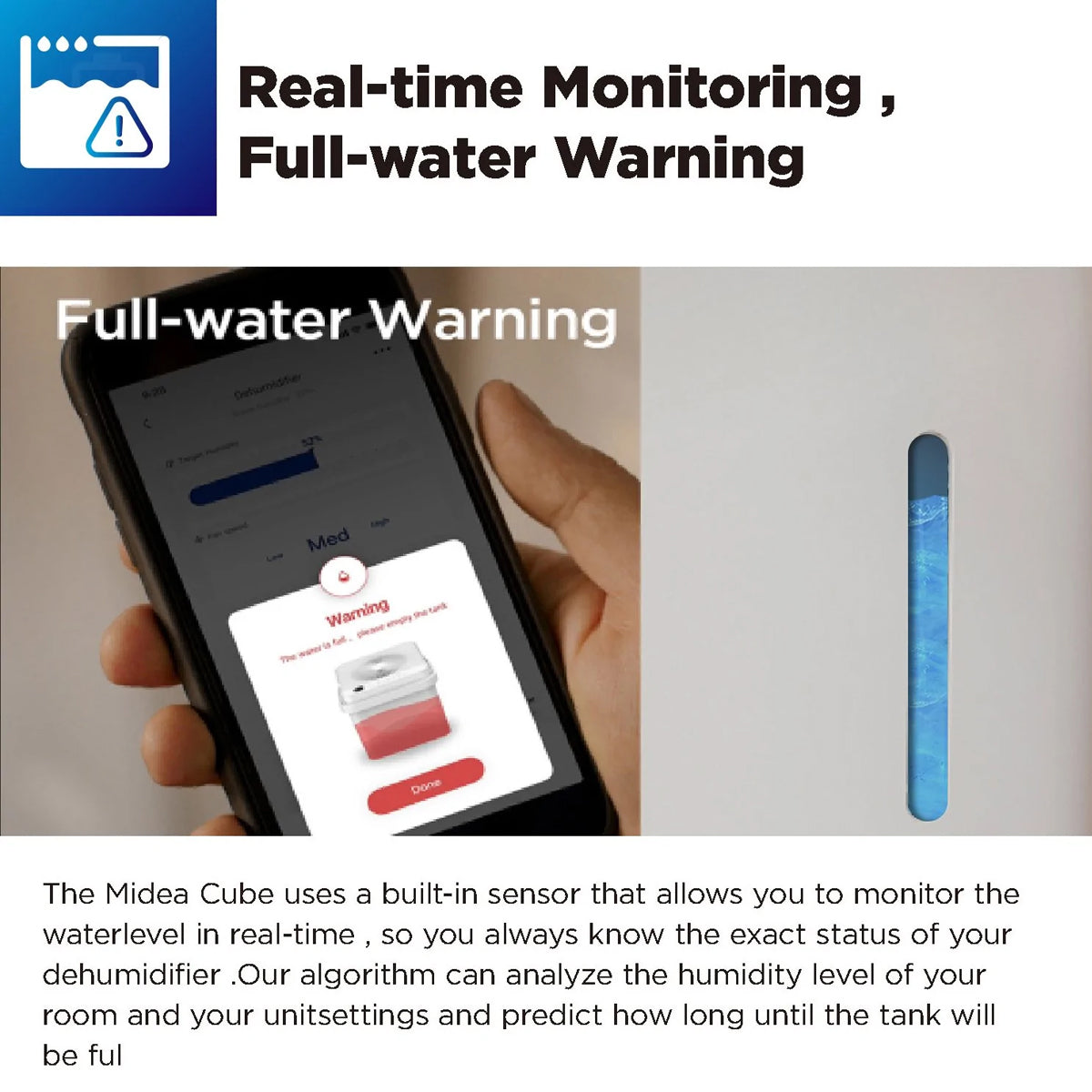 Midea Smart Cube Dehumidifier 20L/Day 12L Water Tank Compact Storage Full Water Warning - Appliances > Aroma Diffusers