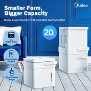 Midea Smart Cube Dehumidifier 20L/Day 12L Water Tank Compact Storage Full Water Warning - Appliances > Aroma Diffusers