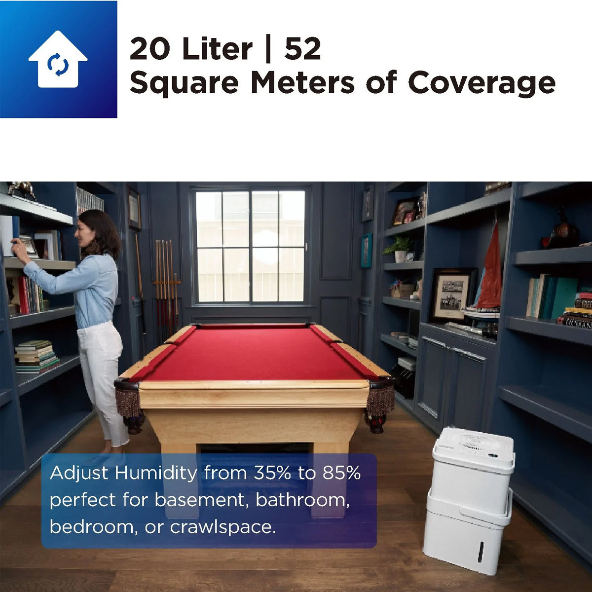 Midea Smart Cube Dehumidifier 20L/Day 12L Water Tank Compact Storage Full Water Warning - Appliances > Aroma Diffusers